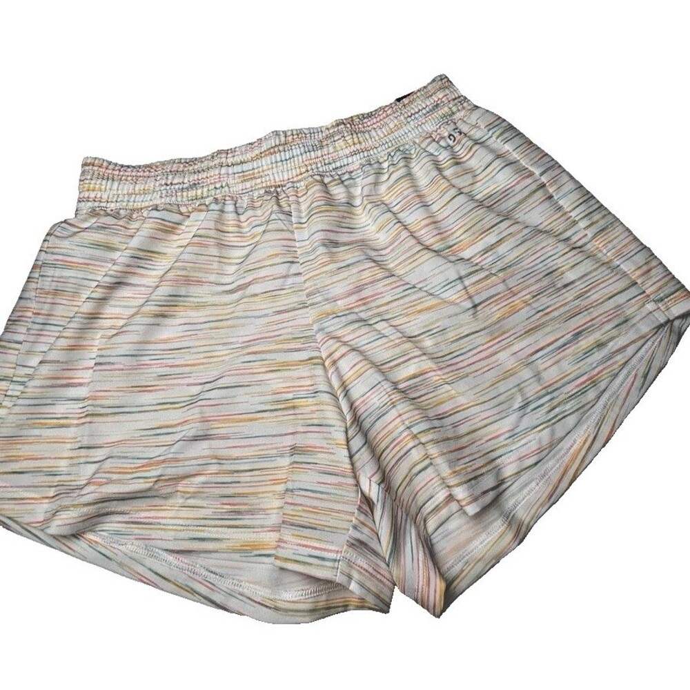 Girl's Mid-Rise Lined Running Shorts XL White Multi Striped Lightweight by DSG